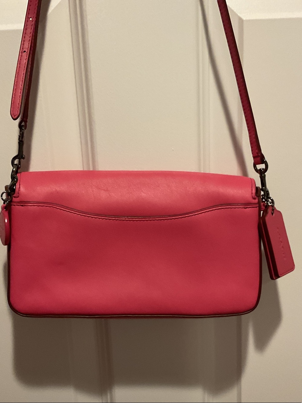 Coach Hot Pink Leather Crossbody with Turn-Lock - Picture 3 of 12